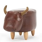 YI KUI Tabourets en Bois Massif Repose-Pieds en Cuir de Vache Canapé en Tissu Chaussures Changer Tabouret Enfant Tabouret Repose-Pieds rembourrées bébé Wow (Taille: 60 × 34 × 36 cm) - # 1