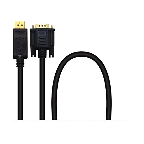 Silk Road vergoldet DisplayPort auf VGA Kabel 6 Füße Stecker auf Stecker in Schwarz - 5