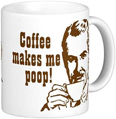 LVSURE mugs Coffee Makes Me Poop! Classic White Coffee Mug - Tea Mug Coffee Cup - Gift - Customize mug