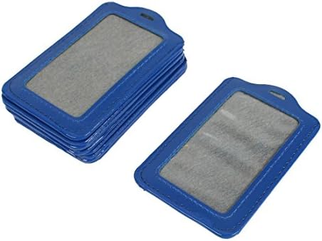 sourcingmap Faux Leather Vertical Design Business Card Holder - Blue (Pack of 10)