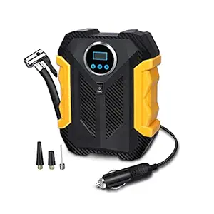 bosig Digital Heavy Duty Car Air Compressor Tyre Inflator, DC 12V/ 50L Airflow Predator Series Tire Inflator for Car Tires, Bikes, Bicycles & Other Inflatables with Emergency Flashlight