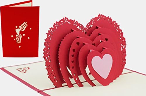 Thorani 3D Pop Up Greeting Card / Postcard Love - Red Heart