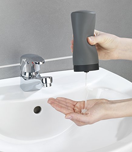 Wenko 54680100 Spülmittelspender Easy Squeez-e Seifenspender Fassungsvermögen 0.25 L, Silikon, grau, 6 x 6 x 14 cm - 5