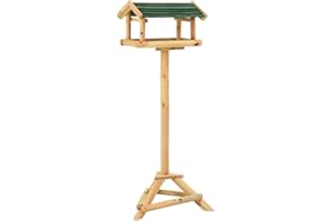 vidaXL Bois de Sapin Massif Mangeoire à Oiseaux et Support 37x28x100 cm Jardin