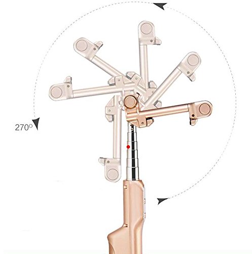Delmkin Asta per selfie Mini Selfie Stick con luce SelfieÂ â€“Â per tutti i IOS, Android Smartphone, bianco