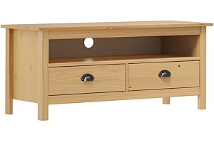 vidaXL Mueble de TV Armario de Televisión Aparador Auxiliar Bajo Salón Sala de Estar Habitación Soporte Marrón Miel 110x40x47 cm Madera Maciza de Pino