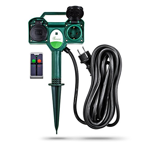 Funk Steckdose FSD1 mit Fernbedienung Gartensteckdose Funk Aussensteckdose Steckdose 5m Kabel