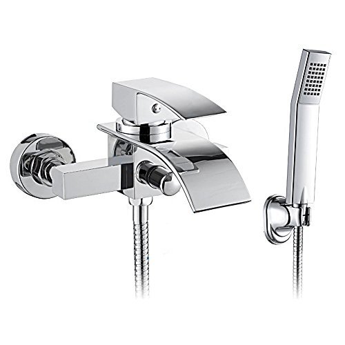 amzdeal® Armatur Wasserhahn Mischbatterie Wasserfall Badewanne Wasserhahn Chrom (A) - 5