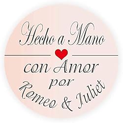 LYLY 50 Pegatinas Personalizadas Hecho a Mano con Amor con Nombres - 40mm Colorido Detalles Etiquetas Sellos Invitación Bautismo Baby Shower Cumpleaños Navidad Artesanías Handmade > Negro