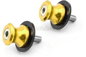 ROCKMUTE Bobines de bras oscillant pour Suzuki SV650 GSR 400/600/750 GSX650F GSX1250FA GSF 1200/1250 Bandit Boulon à vis pour béquille arrière de moto 8 mm (Or)