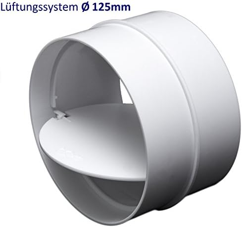 PVC Pipe Coupling Connector with Backflow Valve. Ventilation Systems Ø125, Diameter 5'' …