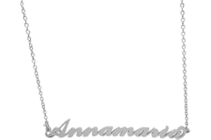 ARGENTO E DINTORNI Collana in acciaio con il nome per donna regolabile in corsivo colore argento anallergica girocollo