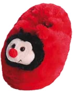 Hausschuhe Marienkäfer, geschlossen, rot/schwarz, Medium, 27-29, Pantoffeln