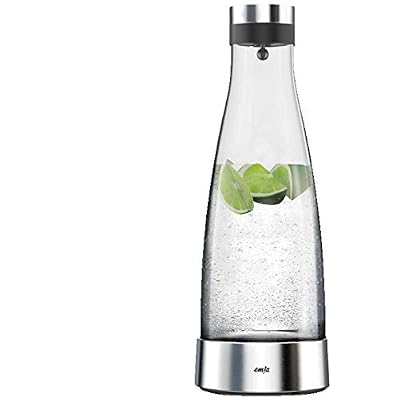 Emsa Carafe, Station de Refroidissement, 1 Litre, Fermeture Automatique, Verre/Inox, Flow Bottle, 515667