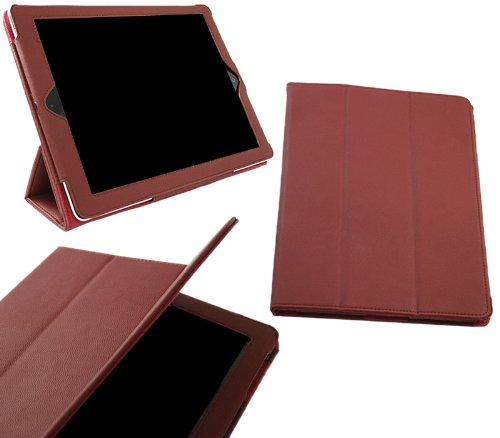 iTALKonline PADWEAR ADVANCED Exekutive MAROON ROT Wallet Case Stand mit TRI-FOLD SMART TILT und magnetischen Schlaf Wake Sensor Funktion für Apple iPad 2 2nd generation (Wi-Fi and Wi-Fi + 3G) 16GB 32GB 64GB