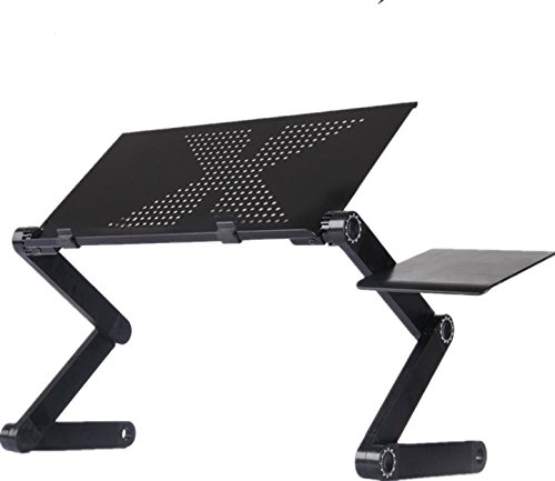 Ardisle Höhe & Winkel verstellbar, faltbarer Laptop Ständer Computer Hohe Flexibilität mit Tasse/Maus stehen, mit zwei Fans Form, Belüftungslöcher
