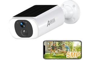 ANRAN 3K 5MP Caméra Surveillance WiFi Exterieure sans Fil Batterie, Panneau Solaire Intégré, Floodlight Caméra, éclairage Intelligent, Vision Nocturne Couleur, Alarme, Audio Bidirectionnel, C3 Max