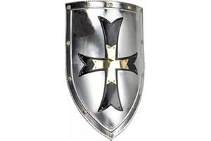 NAUTICAL REPLICA HUB Medieval Crusader Steel Shield 18 Gauge Armor Templar Viking Steel Iron Shield Medieval Crusader Steel Shield 18 Gauge Armor Templar Viking Steel Iron Shield Handmade Battle Warrior Metal Shield