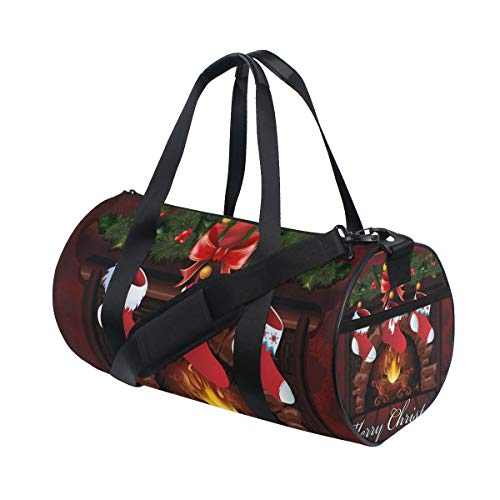 Preisvergleich Produktbild Ahomy Weihnachtssocken, Kamin, Sporttasche, Schultertasche, leicht, Segeltuch