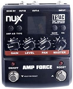 NUX AMP Force Modeling Amp Simulator Electric Guitar Effect Pedal w/ 3-band EQ