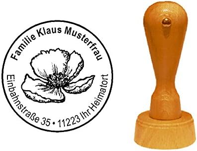 Stamp Wood Stamp Motif Stamp "Cistus" with Personal Address - Florist Gardener Garden Gardeners Flower