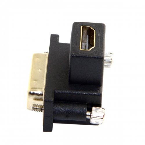 chenyang 90 Grad nach unten abgewinkelt DVI Stecker auf HDMI Buchse Drehbarer Adapter für Computer & HDTV & Grafikkarte - 2