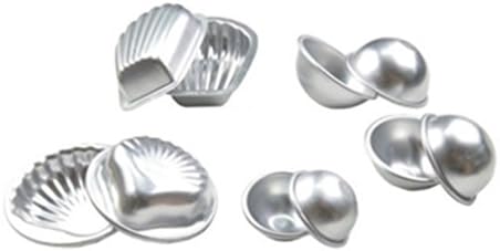 Timetries Bath Bomb Mold DIY Scallop &amp; Round Sphere Pan Cake Mould Baking Jelly Pudding Mould Cake Decor Tool, Set of 10