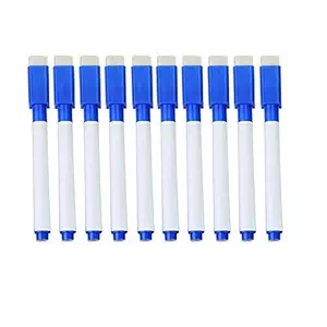 DEZIINE( Set OF10 )Blue Magnetic MARKER School Classroom Whiteboard Pen Erasable Children Kids Stationery Gift Eraser Marker Pen