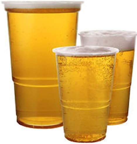 Thali Outlet - 500 x Clear 1/2 Half Pint 11oz Strong Plastic Beer Cups Glasses Disposable Flexible Tumblers CE - Sealed Box