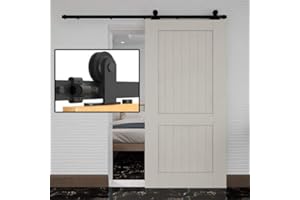 TSMST 167CM/5.5FT Sliding Barn Door Hardware Kit Alloy Track Carbon Steel Roller Closet Accessory for Single Door