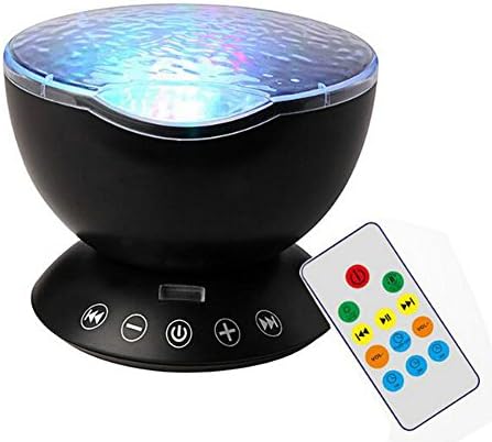 GoodPro Ocean Wave Night Light Projector, Sky Night Light Music Starry 7 Colors Aurora Ocean Wave Projector LED USB Lamp Nightlight