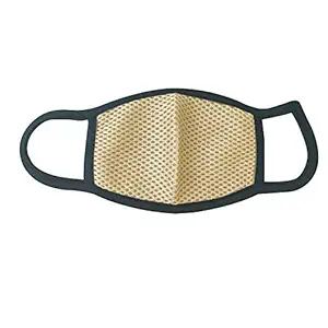 Adroitz Mesh Unisex Anti Pollution Face Mask (Beige)