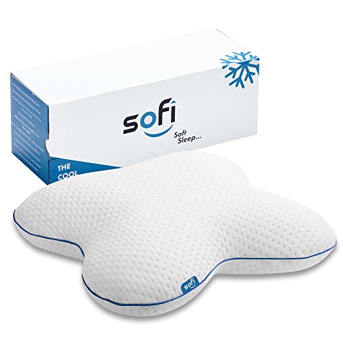 sofi Seitenkippschläfer Kissen | orthopädisches & ergonomisches Nackenstützkissen | mit druckausgleichendem viscoelastischem Gelschaum | Thermoregulierender Bezug | Nackenkissen 56 x 48 x 14 cm