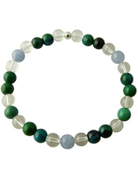 Sunsara Traumsteinshop Edelstein Sternzeichen Armband - Wassermann - mit 925er Silber Perle, Heilsteinarmband,...