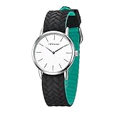 klassische einzigartige trendige Damenquarz kühle schwarz mit grün für Damen Silikonband Armbanduhr Uhr