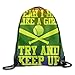 Produktbild HAVER I Hit Like A Girl Softball Unisex Drawstring Backpack Travel Sports Bag Gym Bags School Bag