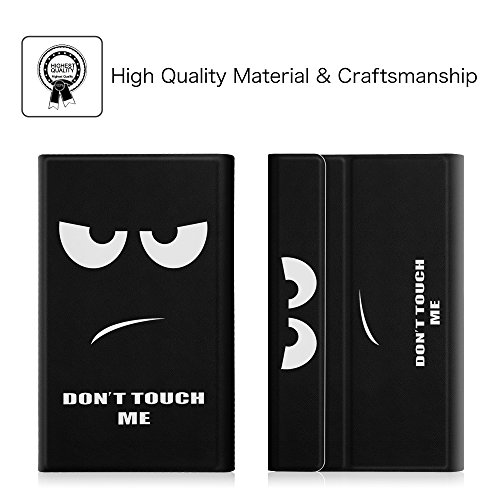 Fintie Bluetooth Tastatur Hülle für Fire HD 8 (7. Generation – 2017) / Fire HD 8 (2016 Modell) – Ultradünn Ständer Schutzhülle mit magnetisch abnehmbar drahtloser Bluetooth Tastatur, Don’t Touch - 2