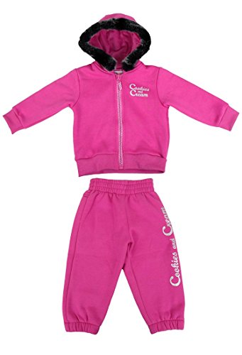 Little Girls Baby Infant Full Fleece Tracksuit Hoody Pant Diamante Glitter 30-36