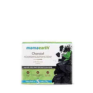 Mamaearth Charcoal Nourishing Soap With Charcoal and Mint for Deep Cleansing ? 5x75g