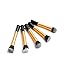 EVERMARKET 5 Pcs Pro Techniques Premium Synthetic Kabuki Makeup Brush Set Includes Foundation, Blush, Bronzer, Concealer, & Mineral Brushes (Gold)