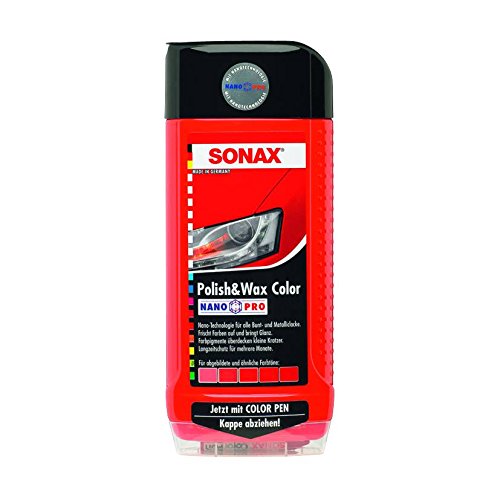 Sonax 02964000-544 Polish & Wax Color Nanopro Cera para Coche, Rojo, 500 ml