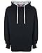 FDM Unisex Contrast Hoodie Colour=Black/Heather Grey Size=S