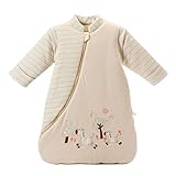 Baby Schlafsack Winter mit Abnehmbaren Ärmeln aus 100% Bio Baumwolle für Baby Junge und Mädchen in Gr.55cm-105cm