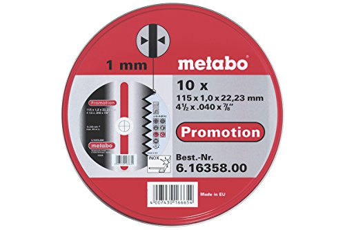 Metabo Promotion Trennscheiben 115x1,0x22,23 Inox, 10 Stück in Blechdose