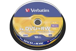 tonerahorro ® Für den Einsatz in Verbatim DVD+RW Wiederaufladbar 4X 4,7 GB (Schrank 10 Stück)