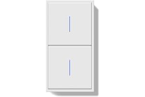 BSEED Lichtschalter Unterputz mit Steckklemme,1 Fach 1 Weg +1 Fach 1 Weg Lichtschalter mit LED Kontrollleuchte,Doppelschalter mit PC Rahmen,Unterputz Schalter Weiß - 150X80mm