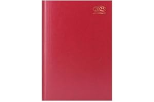 Sixstore 2025 Terminarz tygodniowy do obejrzenia pamiętnika A5, planer WTV A5, twarda okładka, różne (czerwony)