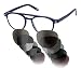 Produktbild Sym Sonnenbrille mit wählbarer Sehstärke von -4.00 (kurzsichtig) bis +4.00 (weitsichtig) | Auswechselbare Gläser in 6 Farben | Für Damen & Herren (Unisex) | Modell 06 | Opaque Dark Blue-Black | Matt
