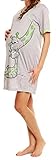Happy Mama. Damen Umstands-Nachthemd mit Stillfunktion. Stillshirt Kurzarm. 366p - 3