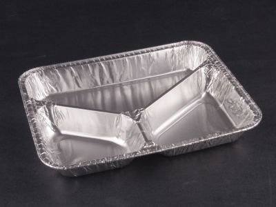 1000 Alu-Menüschalen flach 3-geteilt 780ml. Alu-Schalen / Menüschalen / Lunchbox / Menüteller /